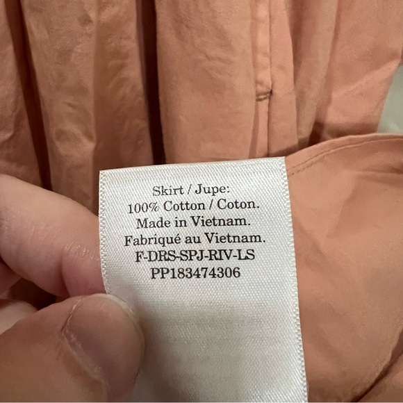 Everlane Medium The Long-Sleeve Riviera Dress Supima Cotton Ballerina R1 - Picture 6 of 7